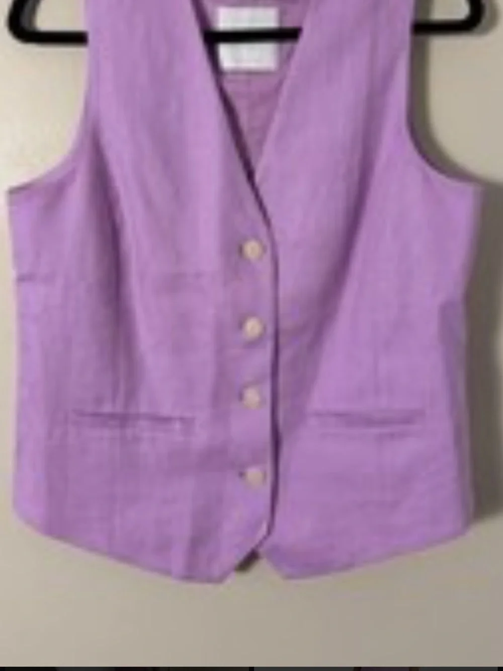 Mango Lavender Linen-Look Vest